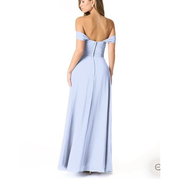 Azazie Kaitlynn Bridesmaid Dress Formal Gown in Ice Blue Size 6 - Picture 3 of 12